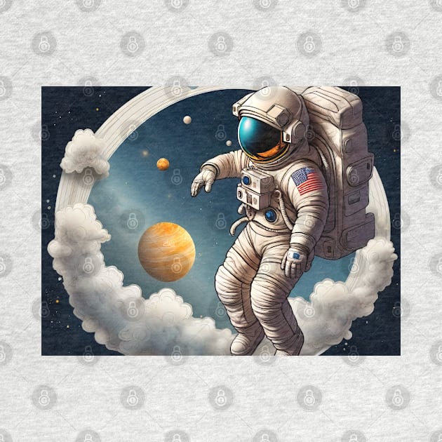 Space Art: Clouds Wet-to-Wet Techniques in Vibrant Vector (540) by WASjourney